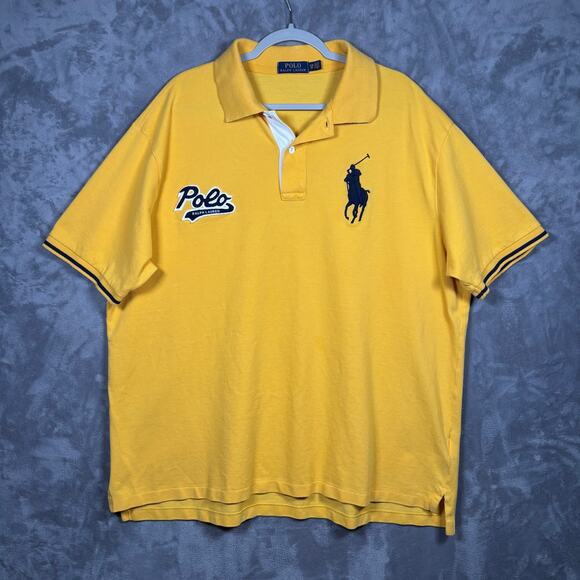 Polo Ralph Lauren Big Pony Yellow Polo Shirt Men’s Size 2XB 2G - Picture 1 of 7